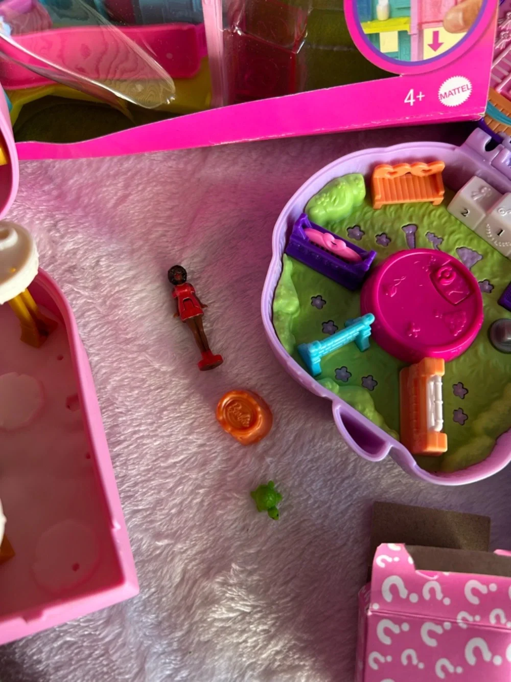 Barbie Mini Playset with doll two Polly pocket lands no dolls and mlp with pony.